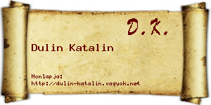 Dulin Katalin névjegykártya